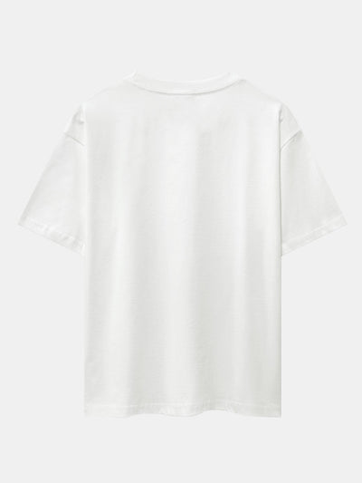 Monaco Slogan Print Drop Shoulder Oversize T-Shirt & Corduroy Drawstring Shorts