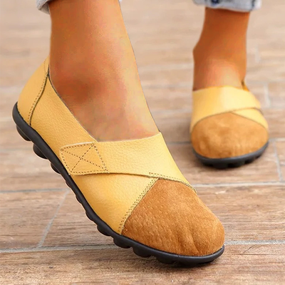 Liveli Premium Orthopädische Schuhe Echte bequeme Leder-Loafer