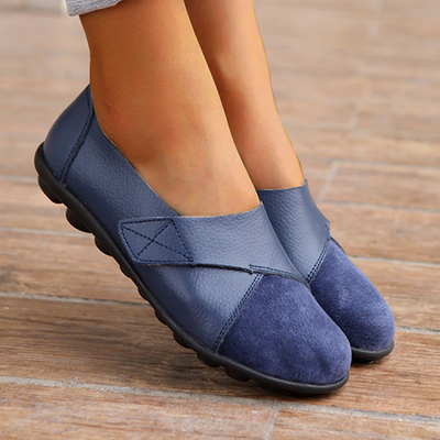 Liveli Premium Orthopädische Schuhe Echte bequeme Leder-Loafer