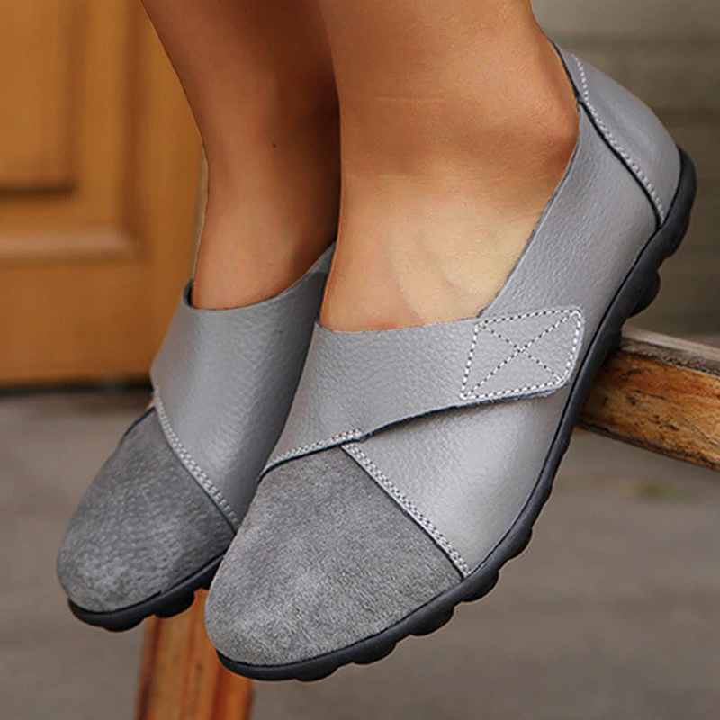 Liveli Premium Orthopädische Schuhe Echte bequeme Leder-Loafer