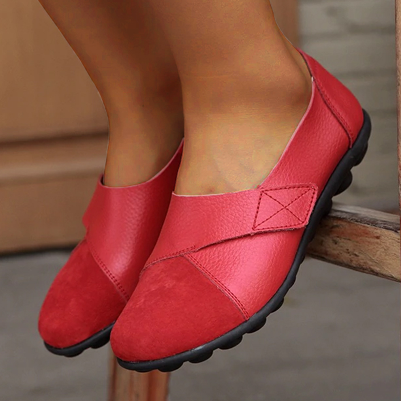 Liveli Premium Orthopädische Schuhe Echte bequeme Leder-Loafer