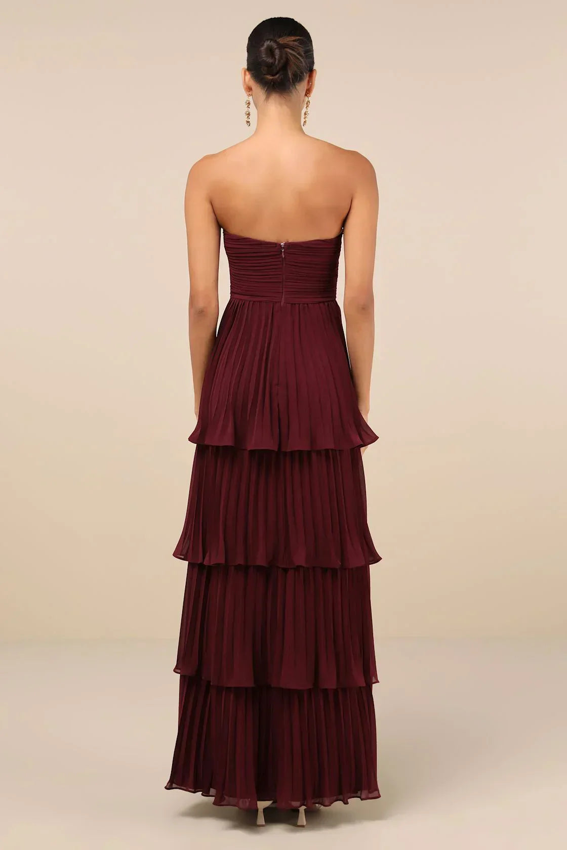 Velmara ™ | Strapless Layered Ruffle Maxi Dress