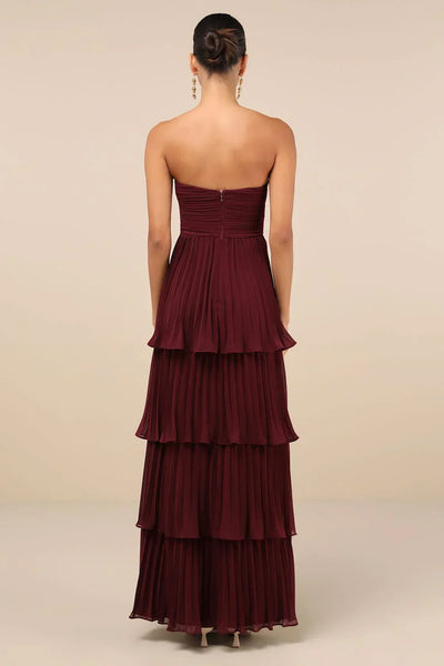 Velmara ™ | Strapless Layered Ruffle Maxi Dress