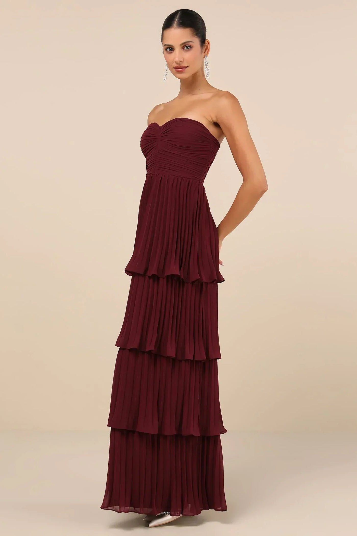 Velmara ™ | Strapless Layered Ruffle Maxi Dress