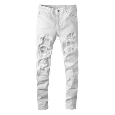 Arctic White Distressed Jeans