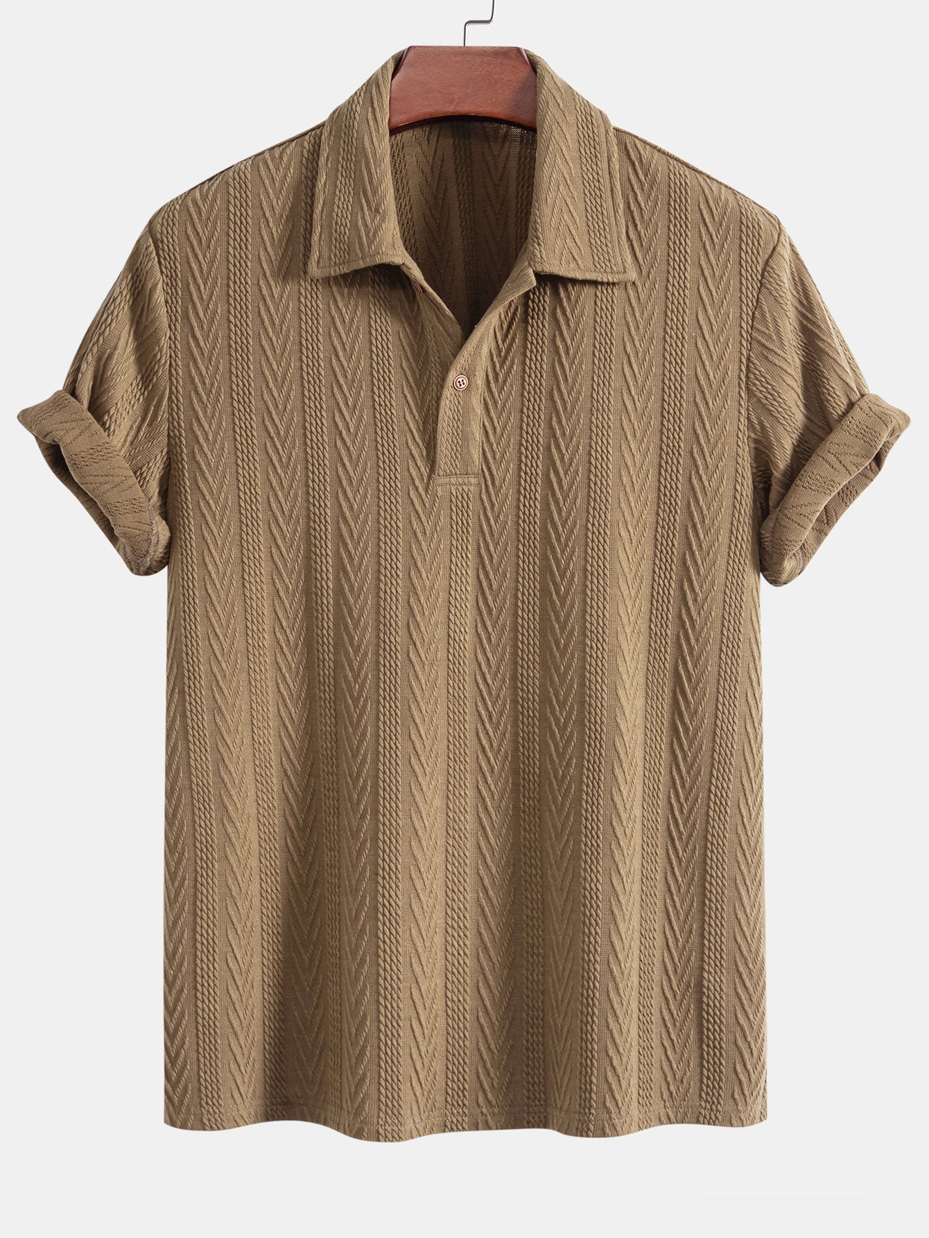 Knitted Geometric Jacquard Polo