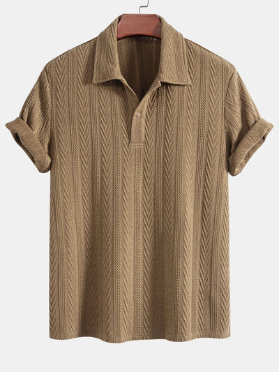 Knitted Geometric Jacquard Polo