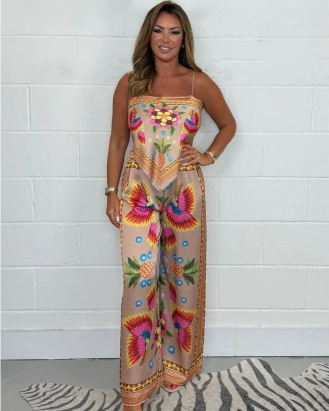 Long set with print for women