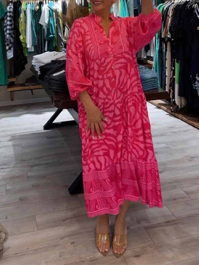 Mira | Bedrucktes Kleid mit V-Ausschnitt (fast ausverkauft)