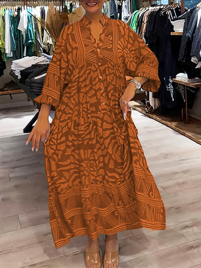 Mira | Bedrucktes Kleid mit V-Ausschnitt (fast ausverkauft)