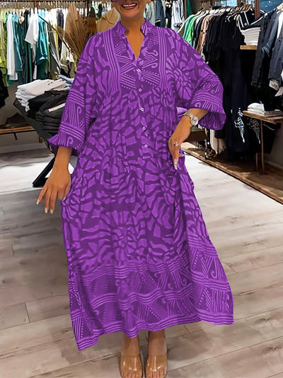 Mira | Bedrucktes Kleid mit V-Ausschnitt (fast ausverkauft)
