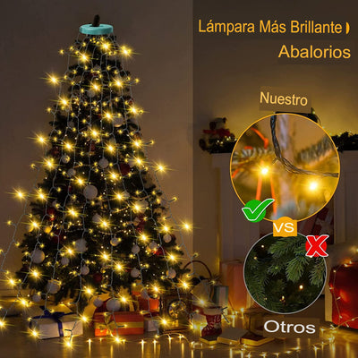 🎁Oferta navideña anticipada 50% de descuento🎄Anillo de luz en cascada para árbol de Navidad
