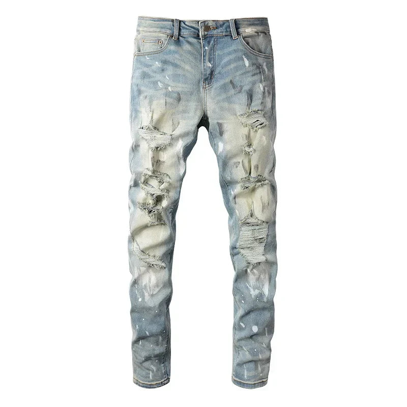Frost Wash Distressed Jeans
