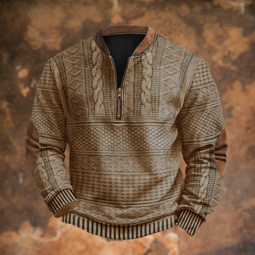 Anton – Knitted Sweater with Zipper Detail