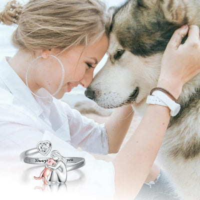 Liveli - Ring with Dog Icon (Pink)