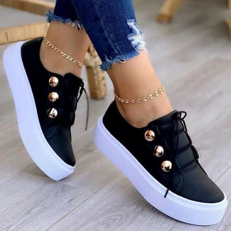 Liveli lässige Freizeitschuhe mit runder Zehenpartie und Plateau 