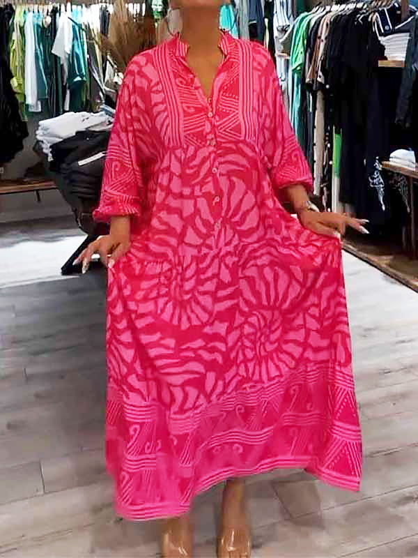 Mira | Bedrucktes Kleid mit V-Ausschnitt (fast ausverkauft)
