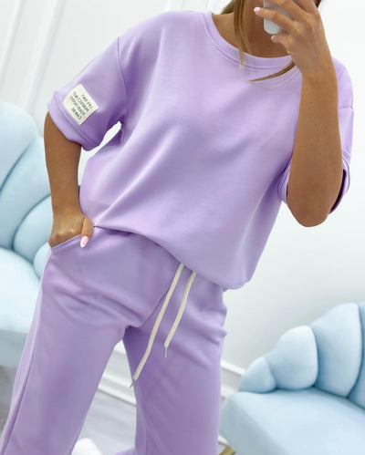 ⏳ ¡Oferta por tiempo limitado! ⏰ Conjunto casual para mujer con top y pantalones lisos