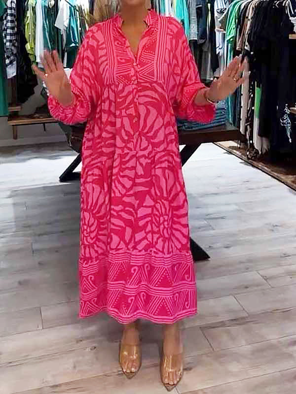 Mira | Bedrucktes Kleid mit V-Ausschnitt (fast ausverkauft)