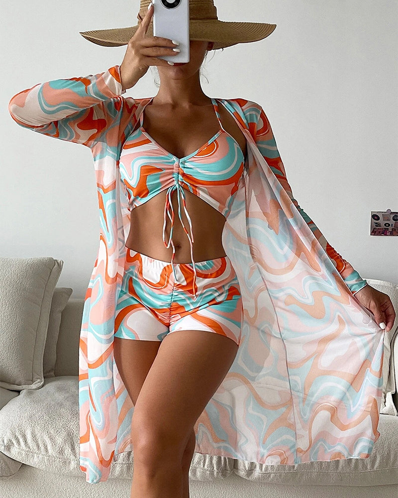 Liveli® | 3-teiliges bedrucktes Bikini-Set