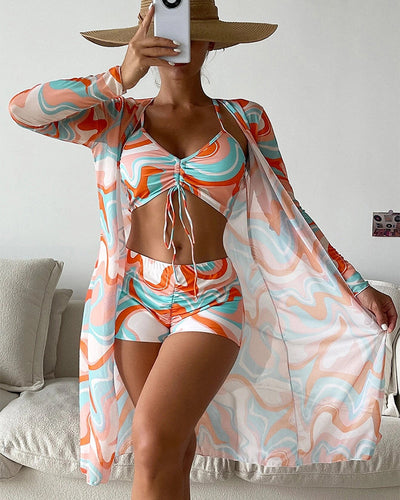 Liveli® | 3-teiliges bedrucktes Bikini-Set