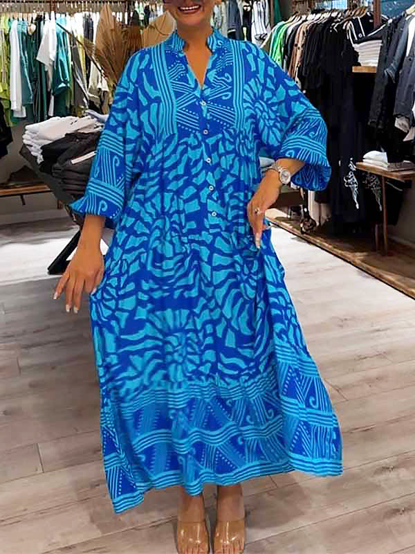 Mira | Bedrucktes Kleid mit V-Ausschnitt (fast ausverkauft)