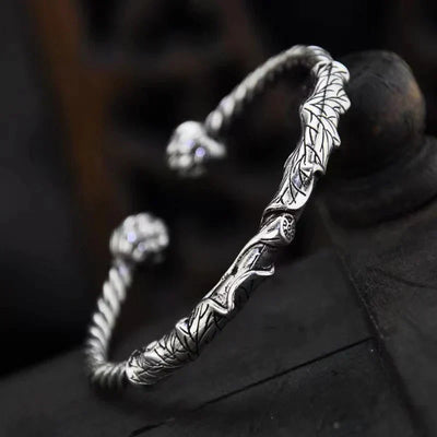 Aurelius - Handgemaakte open armband met lotusdetail
