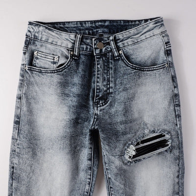 Blackout Distressed Slim Jeans