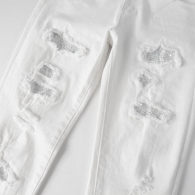 Arctic White Distressed Jeans