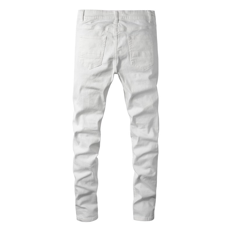 Arctic White Distressed Jeans