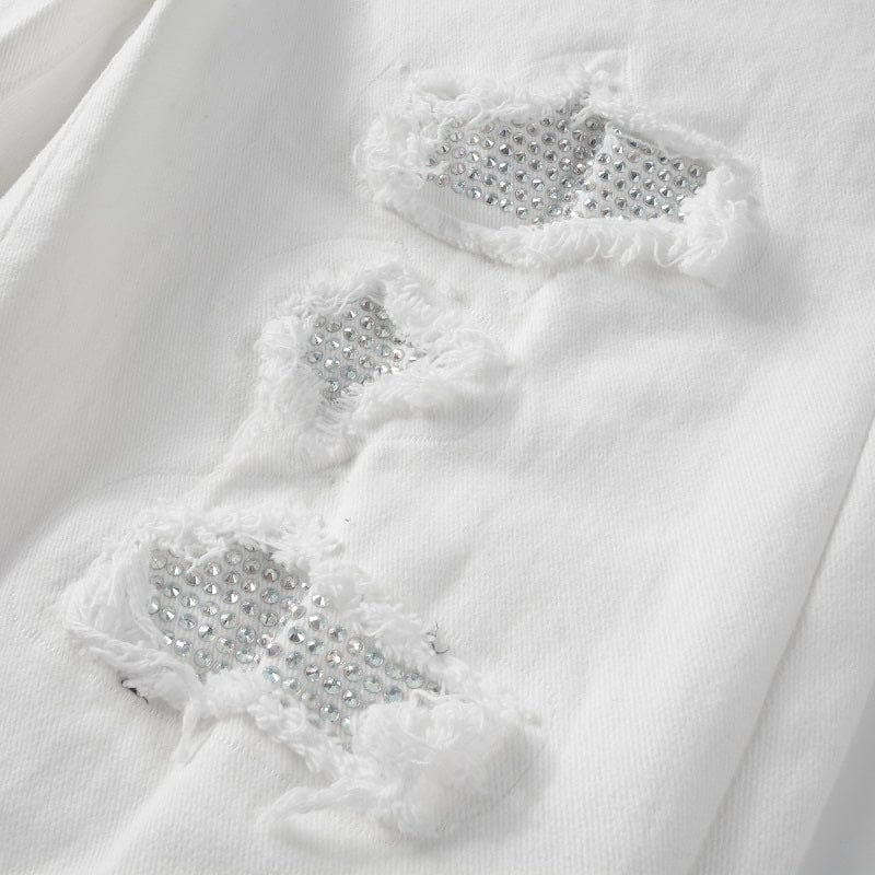 Arctic White Distressed Jeans