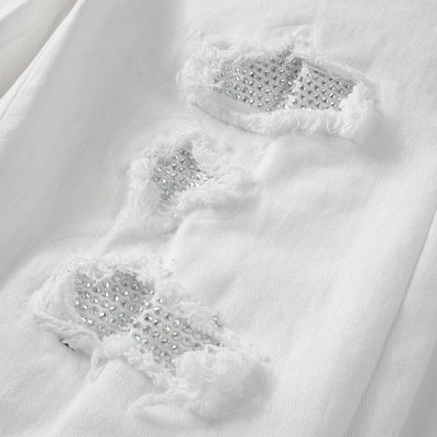 Arctic White Distressed Jeans