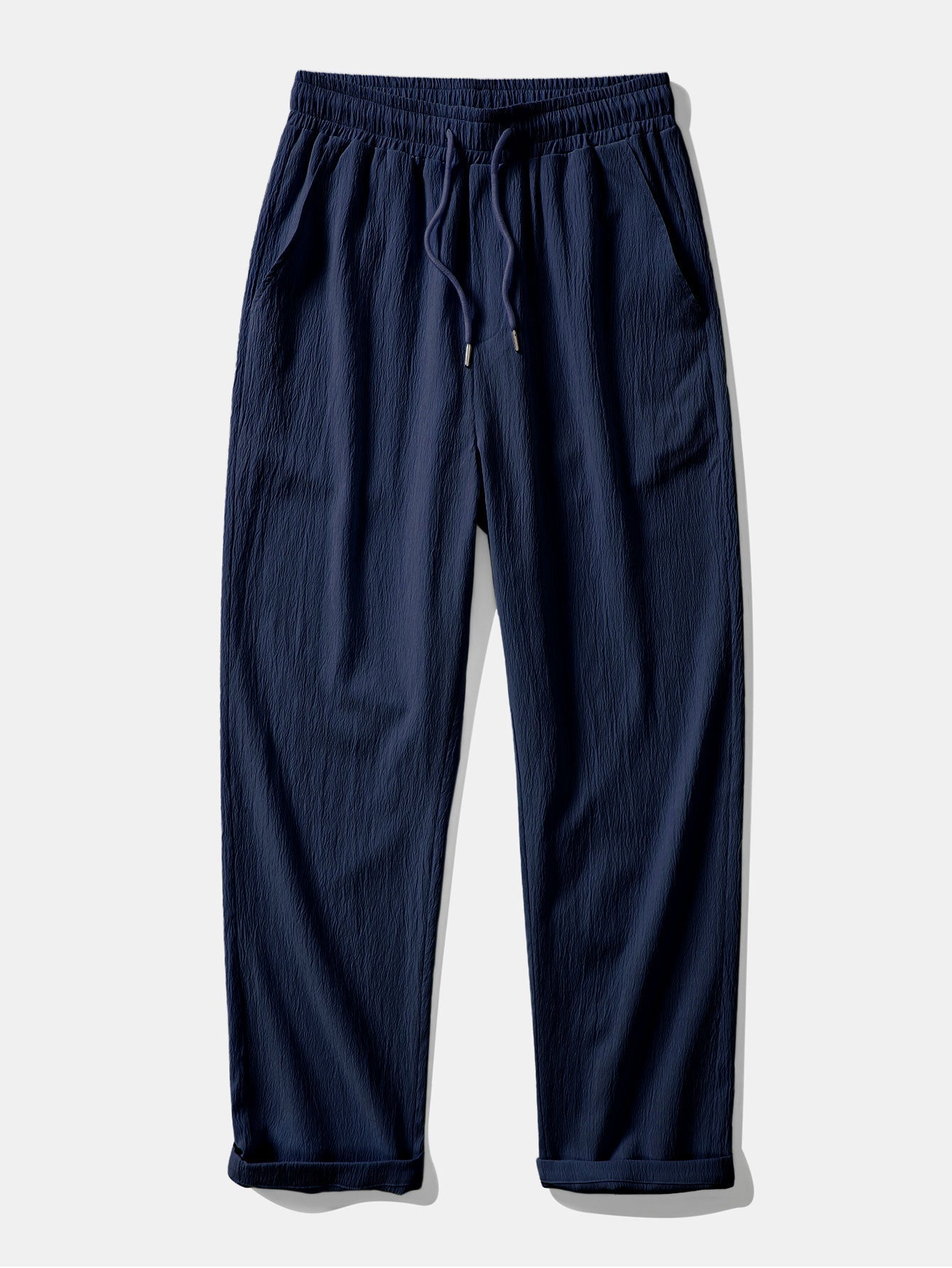 Wrinkle Textured Straight Leg Pants