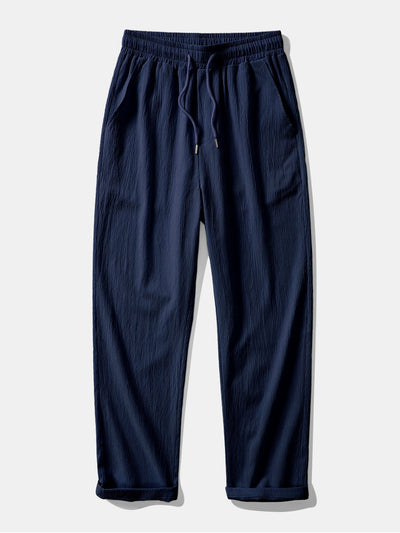 Wrinkle Textured Straight Leg Pants