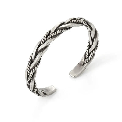 Helix - Twisted sterling silver bangle with rope detail