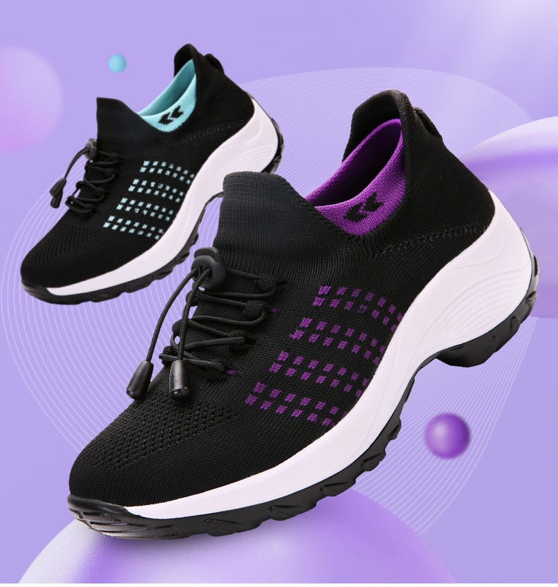 Liveli – Atmungsaktive Mesh-Tenisschuhe für Damen für Socken-Sneaker