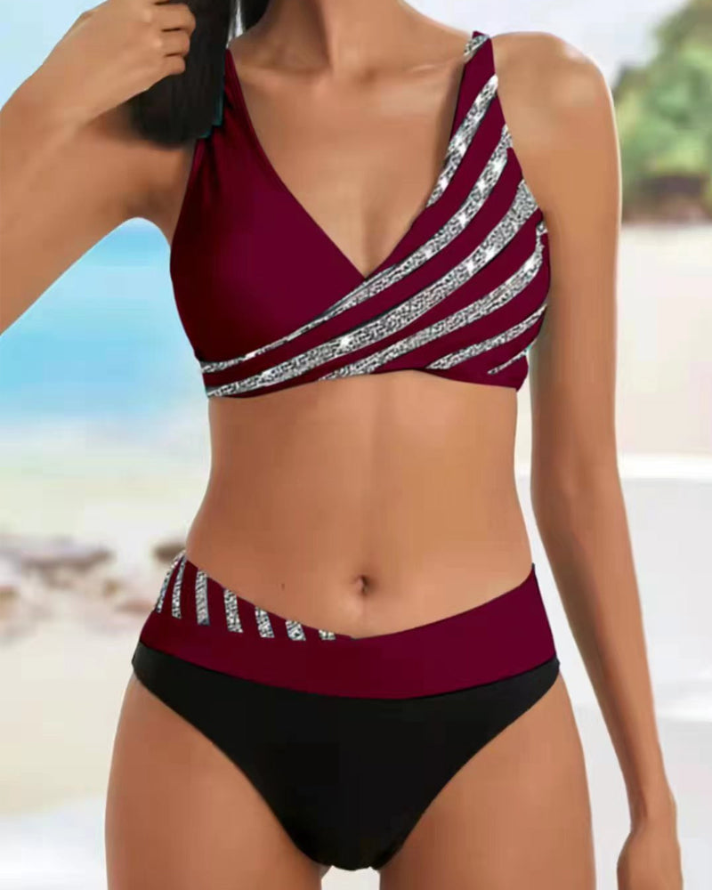 Mona – Bedruckter Bikini in warmen Tönen