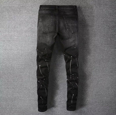 Midnight Rebel Painted Distressed Jeans