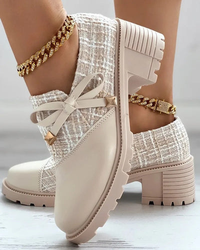 Liveli Damenschuhe mit dicken Absätzen und hohen Absätzen 