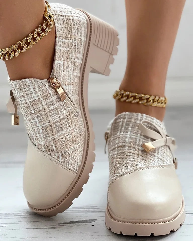 Liveli Damenschuhe mit dicken Absätzen und hohen Absätzen 