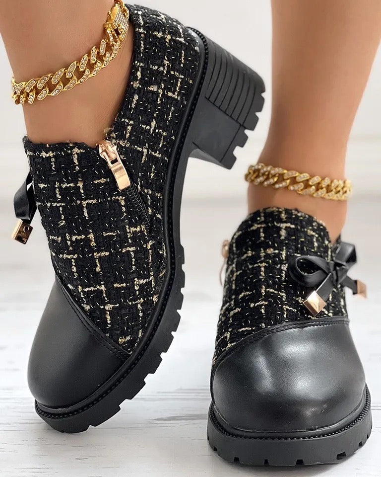 Liveli Damenschuhe mit dicken Absätzen und hohen Absätzen 