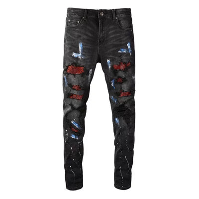 Midnight Rebel Painted Distressed Jeans