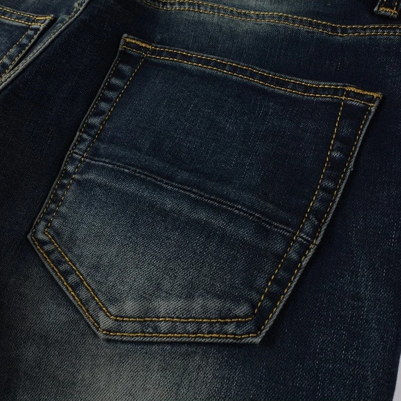 Rugged Dark Wash Distressed Jeans