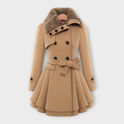 Emma - Elegant Coat with Faux Fur Collar