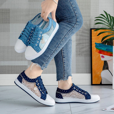 Chaussures en denim ajouré Liveli, chaussures en tissu respirant