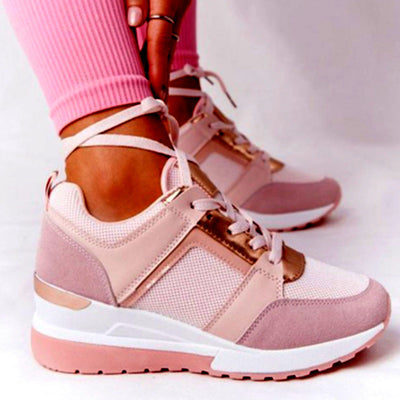 Liveli Wedge Freizeitschuhe mit Riemen und Mesh-Sneakers