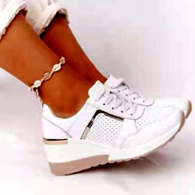 Liveli Wedge Freizeitschuhe mit Riemen und Mesh-Sneakers