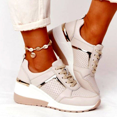 Liveli Wedge Freizeitschuhe mit Riemen und Mesh-Sneakers