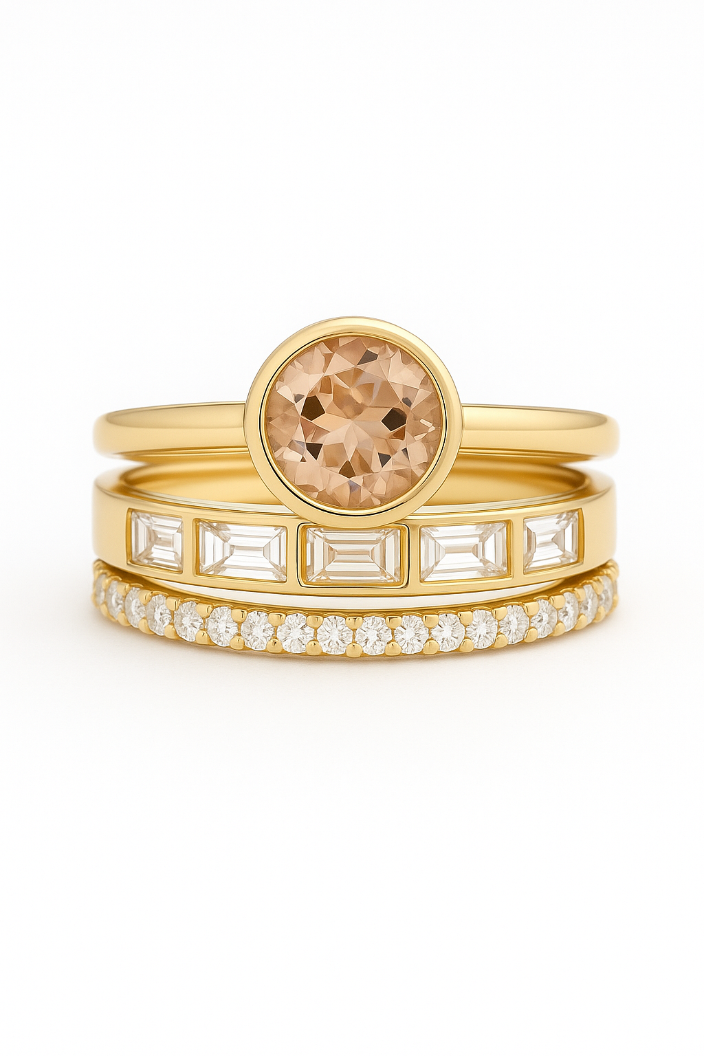 Eleganter Goldring mit eingelegtem Kristall