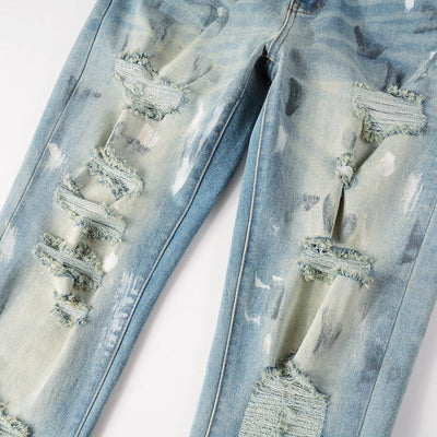 Frost Wash Distressed Jeans